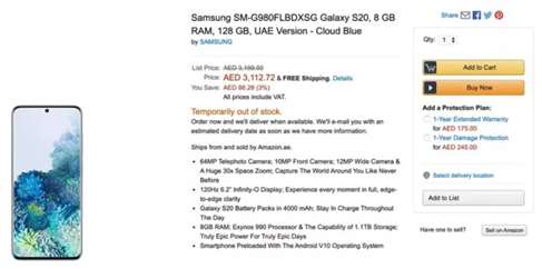 Galaxy s20 aparece na Amazon antes da estreia; Aparelho também foi visto no site da Sprint s20