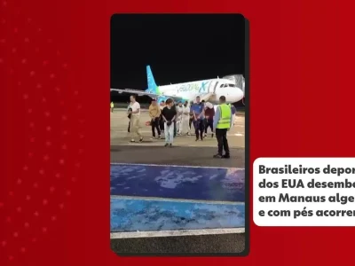 Deportados dos EUA chegam ao Brasil algemados e com pés acorrentados