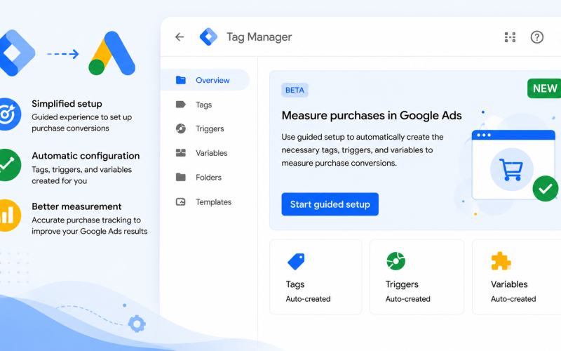 Google Tag Manager simplifica rastreamento de compras no Google Ads com nova configuração guiada