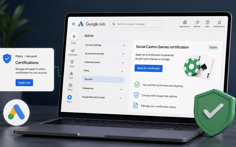 Google Adiciona Direto no Google Ads Aplicações para Certificação de Jogos Sociais