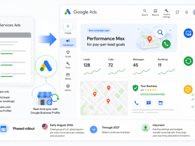 Google Ads integra Local Services Ads com nova gestão via Performance Max