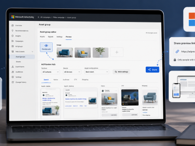 Microsoft Ads introduz Hub de Prévia de Anúncios em Campanhas Performance Max