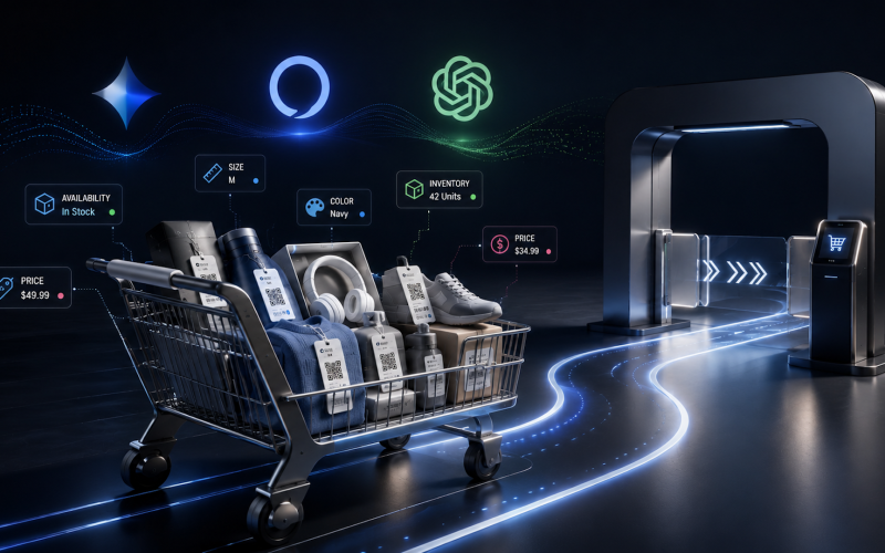 O futuro do comércio agente: como dados de produtos moldam vendas automatizadas