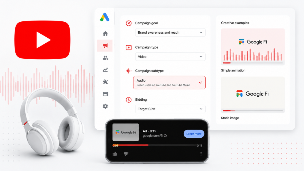 Google lança guia prático para anúncios de áudio no YouTube