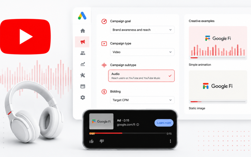 Google lança guia prático para anúncios de áudio no YouTube