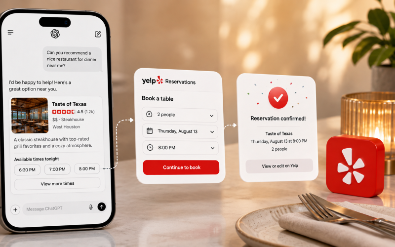 Yelp integra reservas e listas de espera ao ChatGPT para facilitar buscas gastronômicas