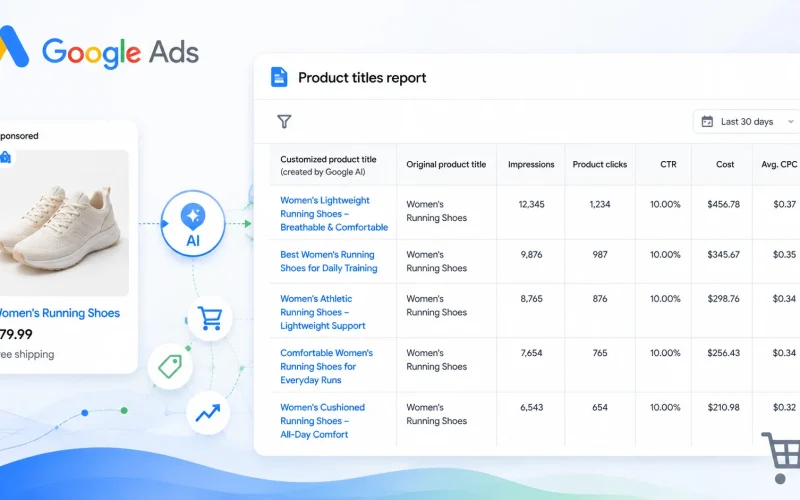 Google Ads introduz relatório sobre títulos de produtos gerados por IA