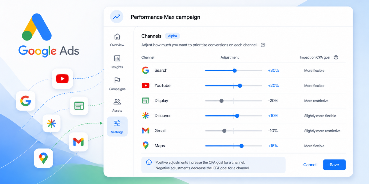 Google testa nova configuração para priorização de canais no Performance Max