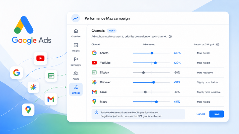 Google testa nova configuração para priorização de canais no Performance Max