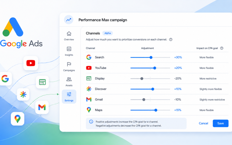 Google testa nova configuração para priorização de canais no Performance Max