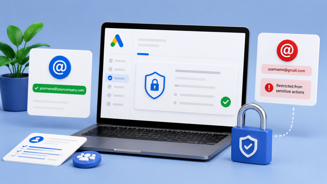 Google Ads implementa regras de e-mail corporativo para ações sensíveis
