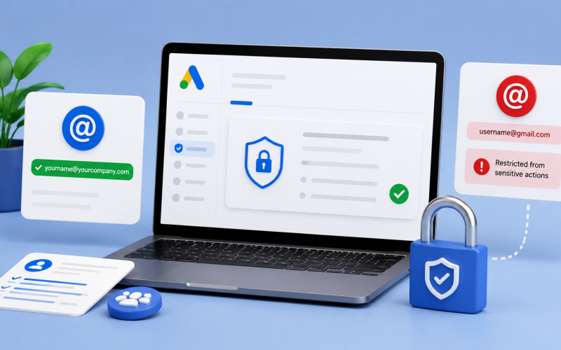Google Ads implementa regras de e-mail corporativo para ações sensíveis
