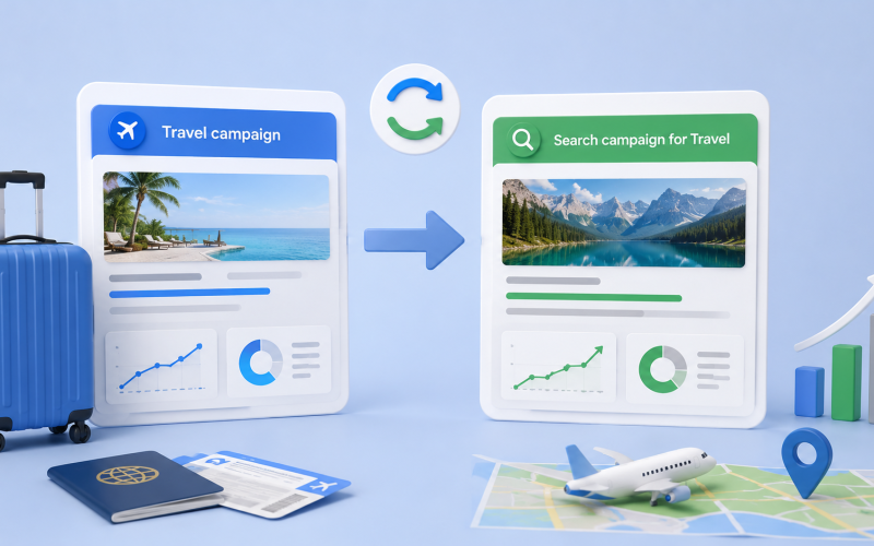 Google migrará campanhas de Viagem para Campanhas de Pesquisa em 2026