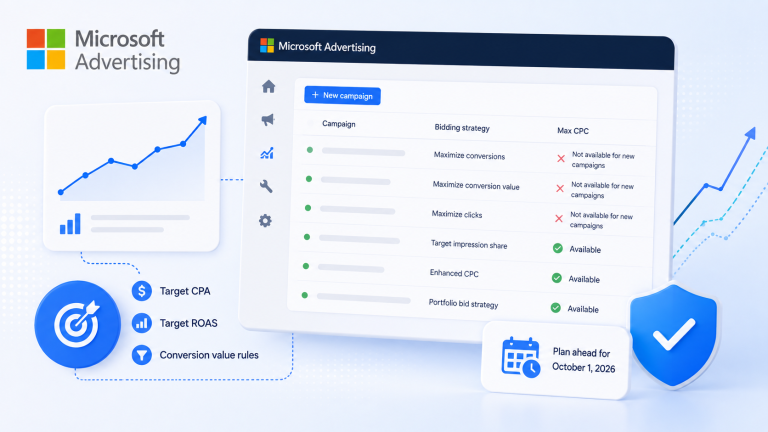 Mudanças no Microsoft Advertising: fim do limite de CPC em novas campanhas de lances