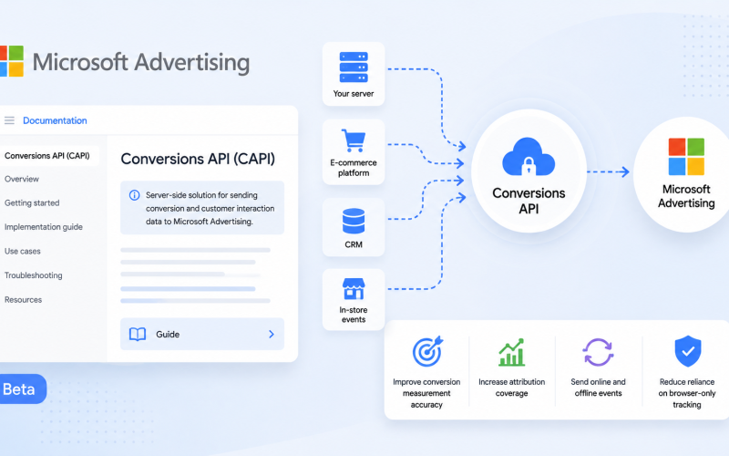 Microsoft Advertising disponibiliza documentação da Conversions API para anunciantes
