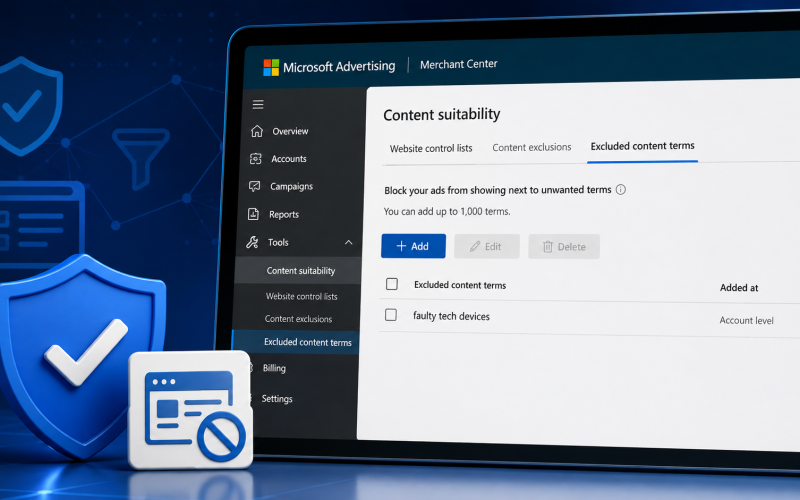 Microsoft Advertising oferece controle avançado sobre anúncios com termos excluídos