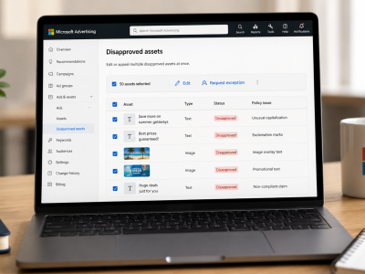 Microsoft Advertising facilita gestão de anúncios com edição em massa de ativos recusados