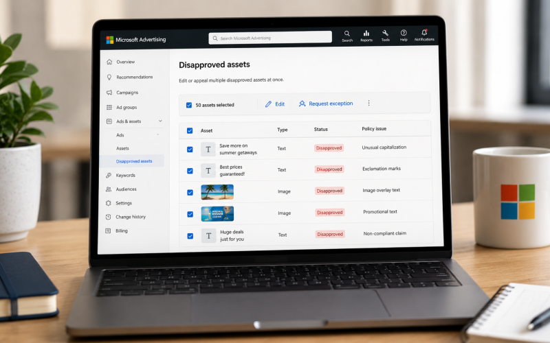 Microsoft Advertising facilita gestão de anúncios com edição em massa de ativos recusados