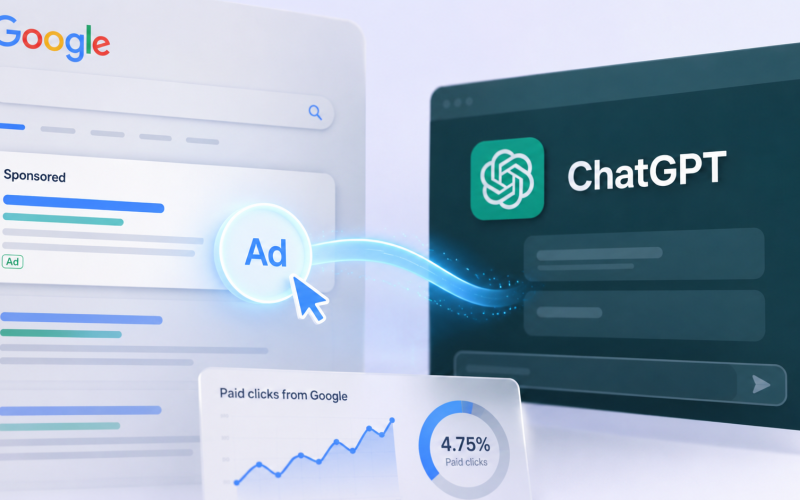 ChatGPT supera todos os destinos em cliques pagos no Google Search