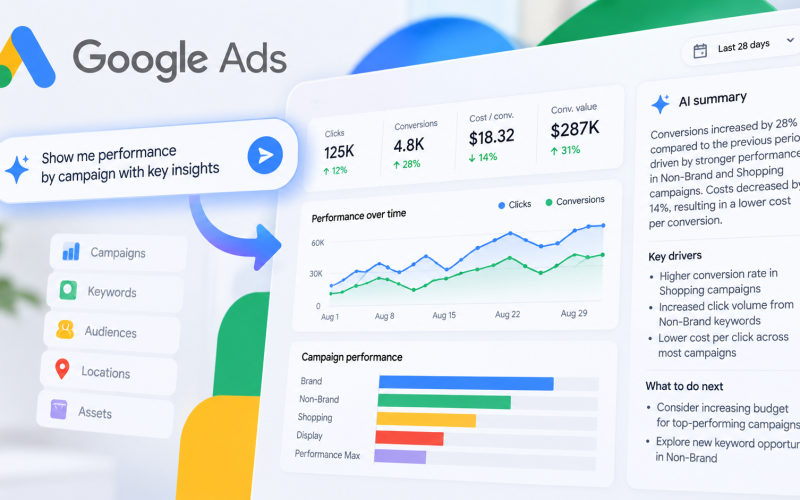 Google Ads lança Painéis de IA para facilitar relatórios de desempenho