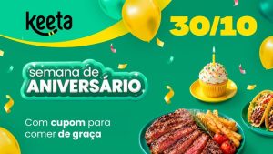 Keeta comemora um ano no Brasil com desafios e cupons de R$ 50 para usuários